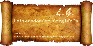 Leitersdorfer Gorgiás névjegykártya